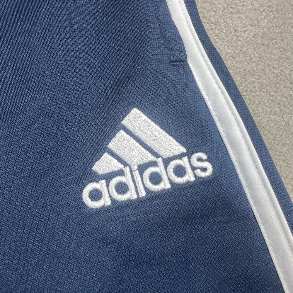 Adidas Kids Track Pants Size M 10/12 Navy Blue 3-Stripe Athletic Joggers